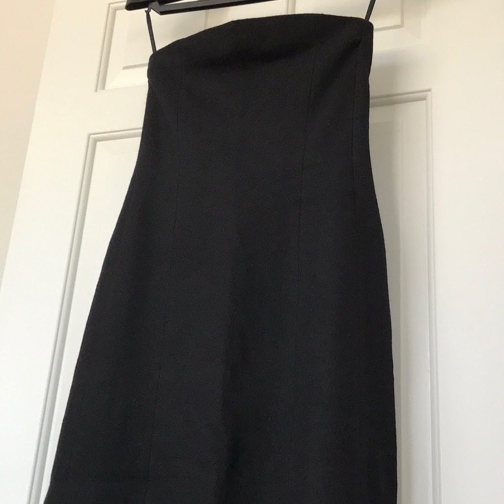 100% Wool Strapless Black Dress